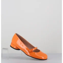 Best GARRICE LAB Babies 60s petit talon en cuir vernis - MASAI CINDY ALBICOCCA ORANGE
