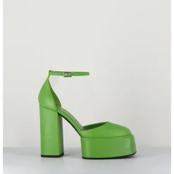 Discount 3JUIN Babies talon haut à plateforme en cuir - AMBRA MOK GREEN VERT