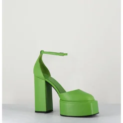 Discount 3JUIN Babies talon haut à plateforme en cuir - AMBRA MOK GREEN VERT