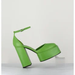 Discount 3JUIN Babies talon haut à plateforme en cuir - AMBRA MOK GREEN VERT