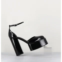 3JUIN Babies talon haut à plateforme en cuir vernis - AMBRA MOK PATENT NOIR