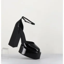 3JUIN Babies talon haut à plateforme en cuir vernis - AMBRA MOK PATENT NOIR