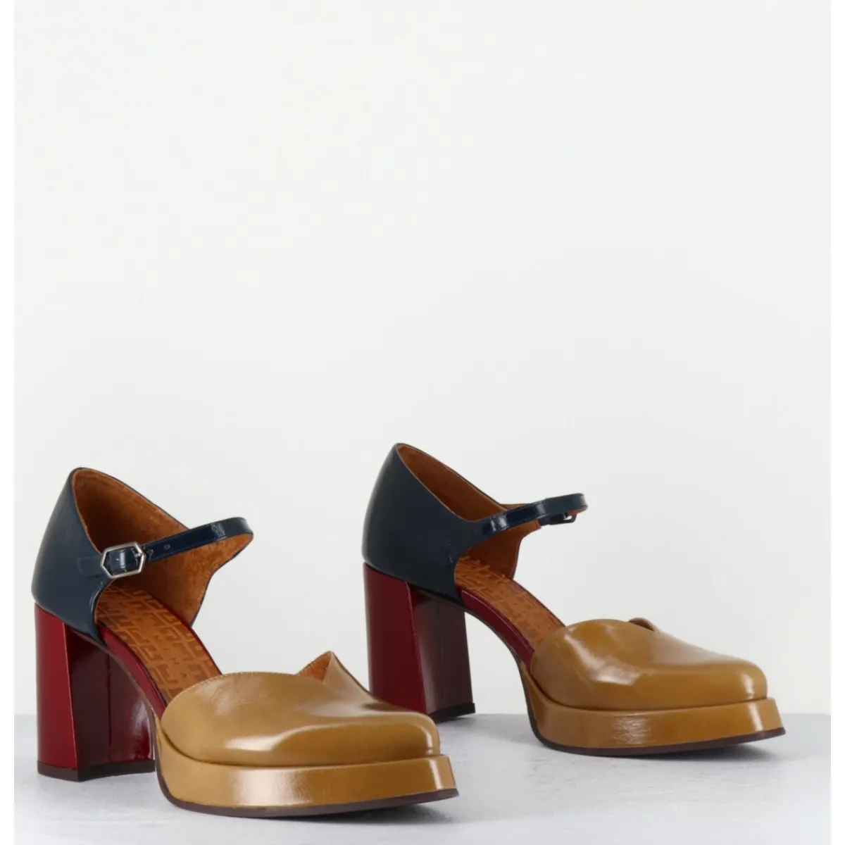 Sale CHIE MIHARA Babies tricolore bout pointu à plateforme - FASI MASERATI SAND