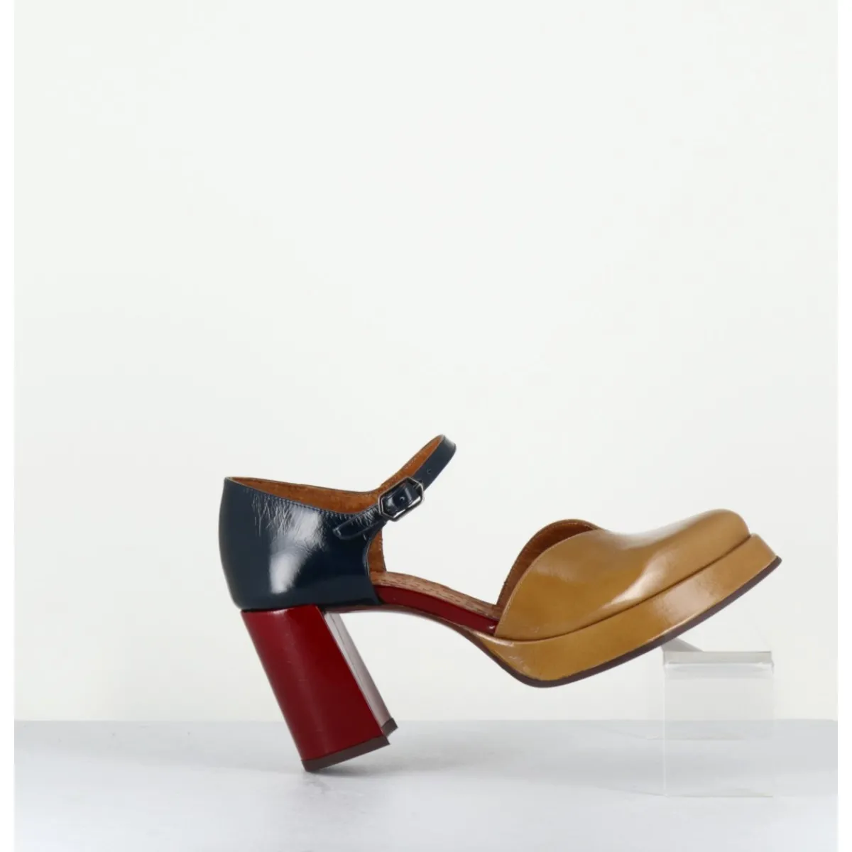 Sale CHIE MIHARA Babies tricolore bout pointu à plateforme - FASI MASERATI SAND