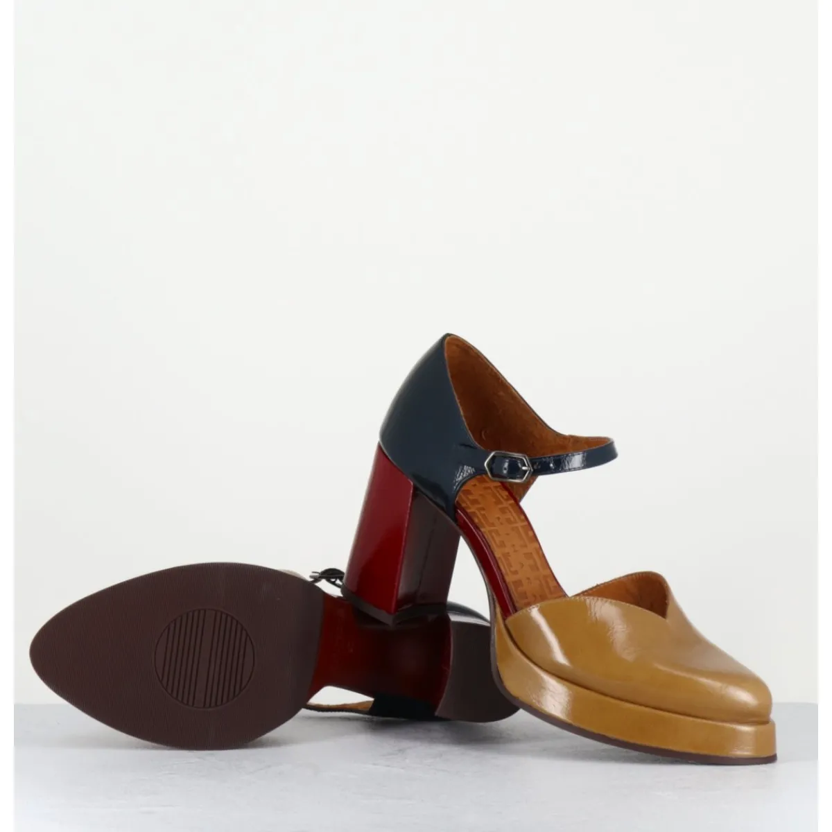 Sale CHIE MIHARA Babies tricolore bout pointu à plateforme - FASI MASERATI SAND