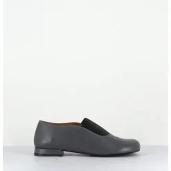 Online AUDLEY Ballerines à élastique en cuir souple - MAGAR NAPPA ASFALTO GRIS