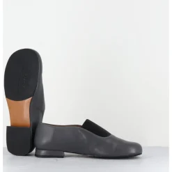 Online AUDLEY Ballerines à élastique en cuir souple - MAGAR NAPPA ASFALTO GRIS