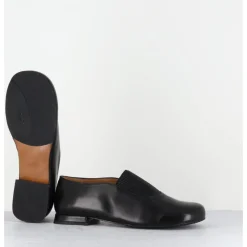 Sale AUDLEY Ballerines à élastique en cuir souple - MAGAR NAPPA BLACK NOIR