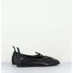New ALOHAS Ballerines à noeud en cuir souple - ROSALIND BLACK BALLET NOIR
