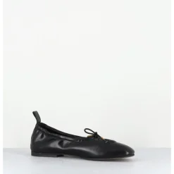 New ALOHAS Ballerines à noeud en cuir souple - ROSALIND BLACK BALLET NOIR