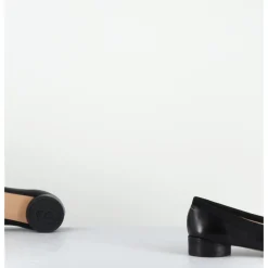 Clearance MM6 MAISON MARGIELA Ballerines anatomiques en cuir petit talon - S59WZ0096 T8013 NOIR