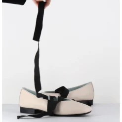 Clearance GARRICE LAB Ballerines 'chausson de danse' en cuir - CHESTER2 NAPPA SABBIA BEIGE