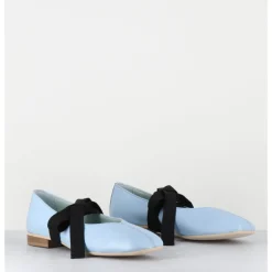 Clearance GARRICE LAB Ballerines 'chausson de danse' en cuir ciel - CHESTER3 NAPPA CIELO BLEU