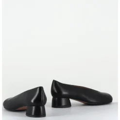 Hot AUDLEY Ballerines en cuir bout rond petit talon - KAWA NAPPA BLACK NOIR