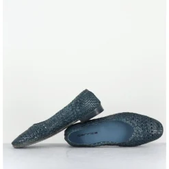 Discount GARRICE LAB Ballerines en cuir tressé jean - DOBRA DENIM BLEU