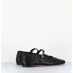 Best MIISTA Ballerines en cuir tressé à bride - YEIDA BLACK NOIR