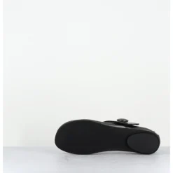 Clearance GARRICE LAB Ballerines japonisantes à bout rond en cuir métallisé - RINA LAMINATO ARGENTO ANTHRACITE