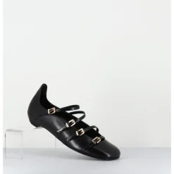 Outlet LELLA BALDI Ballerines multi-brides en cuir - LT2409 NAPPA NERO NOIR