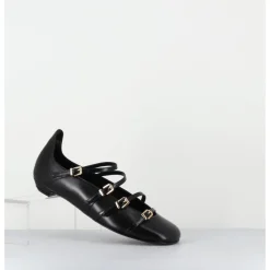 Outlet LELLA BALDI Ballerines multi-brides en cuir - LT2409 NAPPA NERO NOIR