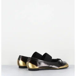 Online MM6 MAISON MARGIELA Ballerines Numeric en cuir glacé marron brossé & or - S59WZ0099 H2582 BRONZE