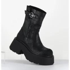 Hot VIC MATIE Bikers en cuir suede huilé à plateforme - 1F2166D PUNK BLACK NOIR