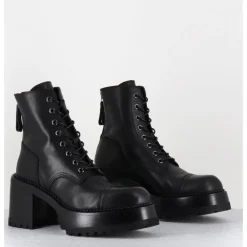 PREMIATA Boots à lacets à plateforme en cuir - M4519 GAUCHO NERO NOIR