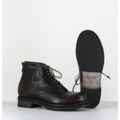 Sale SHOTO Boots à lacets en cuir vieilli - 50848 NEVADA WASHED MARRON