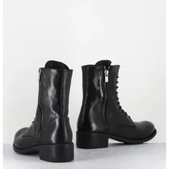 Clearance OFFICINE CREATIVE Boots à lacets en cuir zip extérieur - LISON CAOU063 NERO NOIR