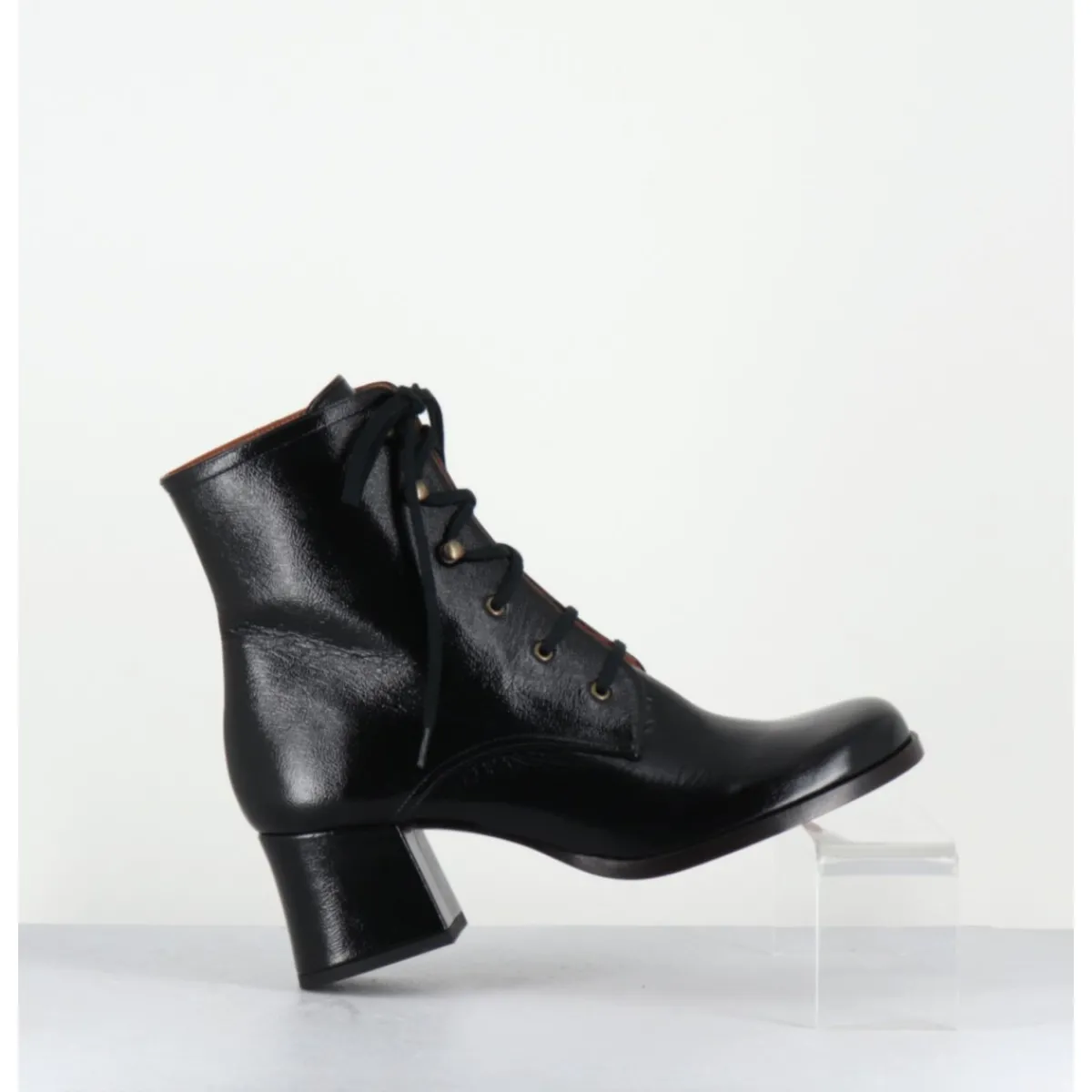 Clearance CHIE MIHARA Boots à lacets en cuir petit talon rétro - TAMUJO DUNPACK NEGRO NOIR