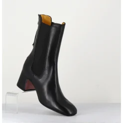 New MARA BINI Boots à élastiques en cuir souple - P900 NERO NOIR