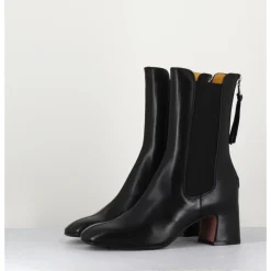 New MARA BINI Boots à élastiques en cuir souple - P900 NERO NOIR