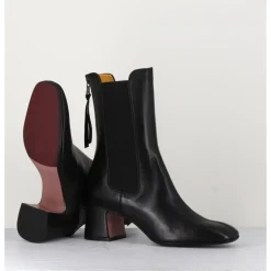 New MARA BINI Boots à élastiques en cuir souple - P900 NERO NOIR