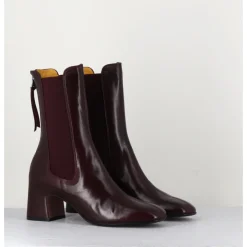 Hot MARA BINI Boots à élastiques en cuir souple x - P900 RUBINO BORDEAU