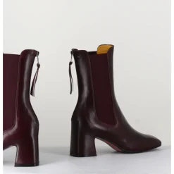 Hot MARA BINI Boots à élastiques en cuir souple x - P900 RUBINO BORDEAU