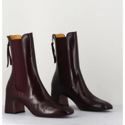 Hot MARA BINI Boots à élastiques en cuir souple x - P900 RUBINO BORDEAU
