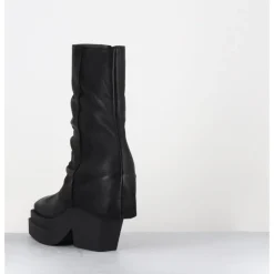Hot SORT AARHUS Boots à plateforme déstructurée en cuir gras - 6630 GAS NERO NOIR