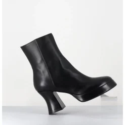 Online GARRICE LAB Boots à plateforme en cuir talon rétro - BLAU NAPPA NERO NOIR