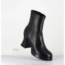 Online GARRICE LAB Boots à plateforme en cuir talon rétro - BLAU NAPPA NERO NOIR