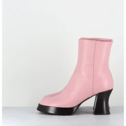 Discount GARRICE LAB Boots à plateforme en cuir talon rétro marron - BLAU NAPPA ROSA ROSE