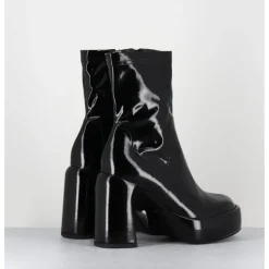Discount ELENA IACHI Boots à plateforme stretch vernis - E3527 RAIN NERO NOIR