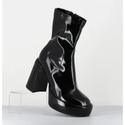 Discount ELENA IACHI Boots à plateforme stretch vernis - E3527 RAIN NERO NOIR