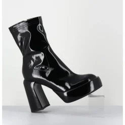 Discount ELENA IACHI Boots à plateforme stretch vernis - E3527 RAIN NERO NOIR