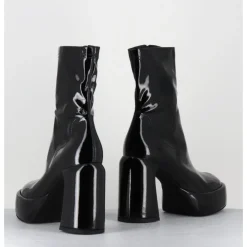 Discount ELENA IACHI Boots à plateforme stretch vernis - E3527 RAIN NERO NOIR