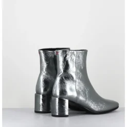 Sale HALMANERA Boots à talon en cuir métallisé - BETA16 METAL ACCIAIO ARGENT