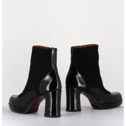 CHIE MIHARA Boots à talon en cuir & coeur rouge - DANLOV MASERATI NEGRO NOIR