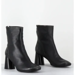 New HALMANERA Boots à talon haut en cuir usé - ADA13 NIGER SHADE NOIR