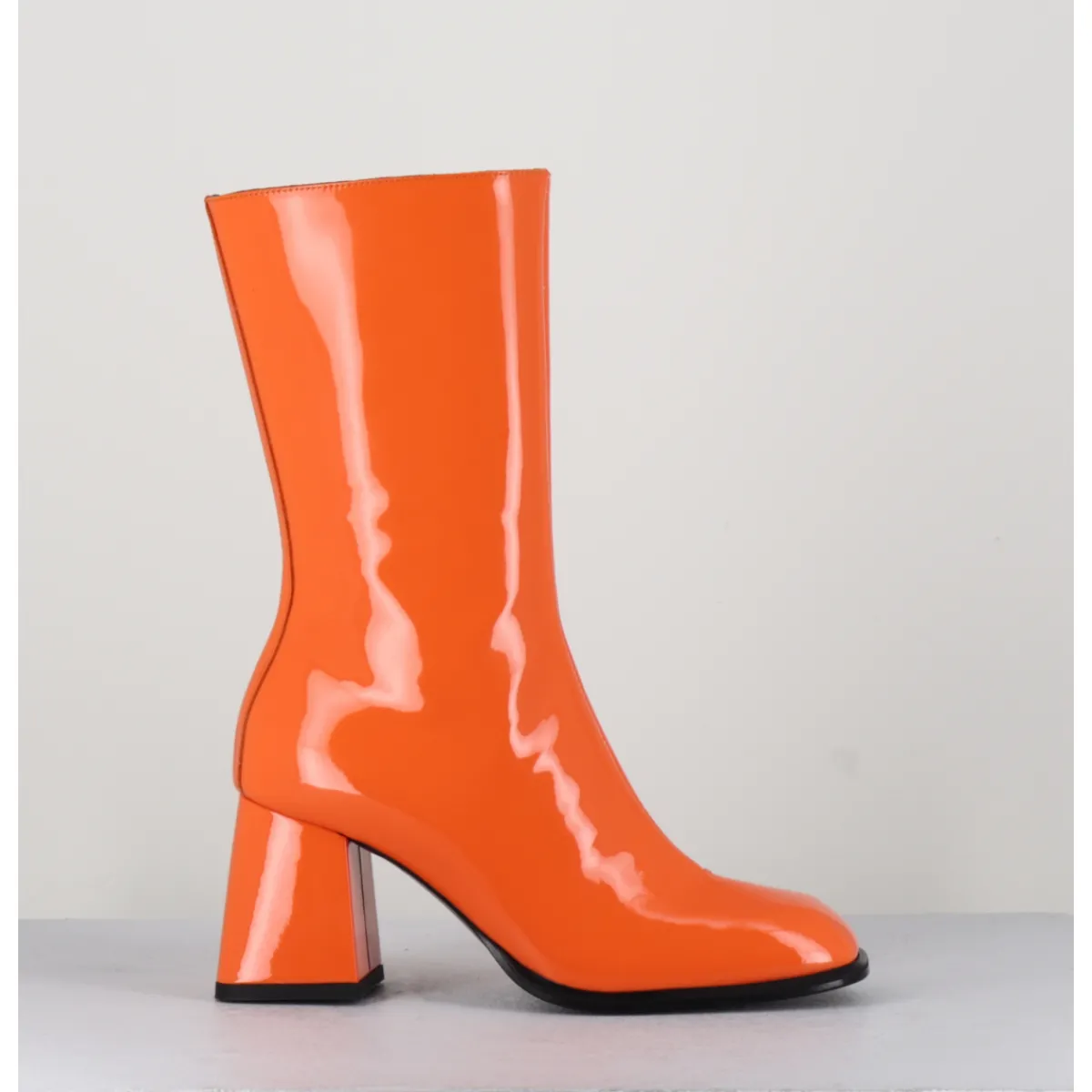 Sale GARRICE LAB Boots à talon 70s en cuir vernis - YA2240 ARANCIO ORANGE