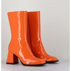 Sale GARRICE LAB Boots à talon 70s en cuir vernis - YA2240 ARANCIO ORANGE