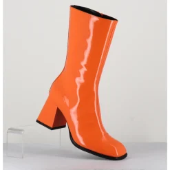 Sale GARRICE LAB Boots à talon 70s en cuir vernis - YA2240 ARANCIO ORANGE