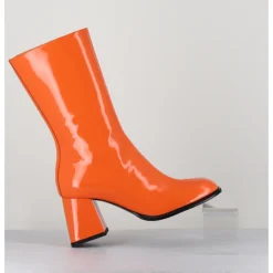 Sale GARRICE LAB Boots à talon 70s en cuir vernis - YA2240 ARANCIO ORANGE